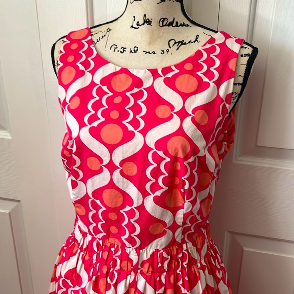 Boden Beatrice Pink White summer dress size 10 Tall - Picture 3 of 8